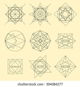 minimal monochrome geometric vintage label