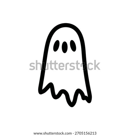 Minimal monochrome ghost icon with three eyes