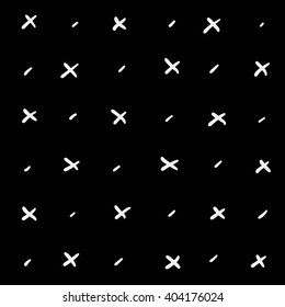 Minimal monochrome hand drawn pattern cross