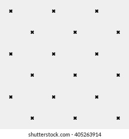 Minimal monochrome hand drawn pattern cross