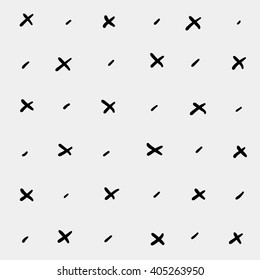 Minimal monochrome hand drawn pattern cross