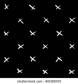 Minimal monochrome hand drawn pattern cross