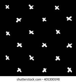 Minimal monochrome hand drawn pattern cross