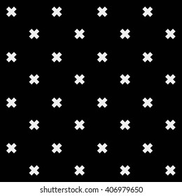 Minimal monochrome hand drawn pattern cross