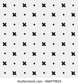 Minimal monochrome hand drawn pattern cross