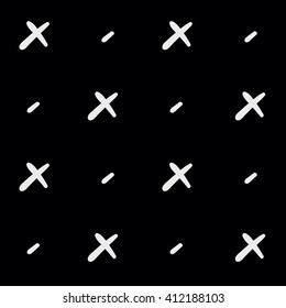 Minimal monochrome hand drawn pattern cross