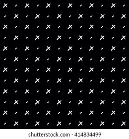 Minimal monochrome hand drawn pattern cross