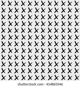 Minimal monochrome hand drawn pattern cross
