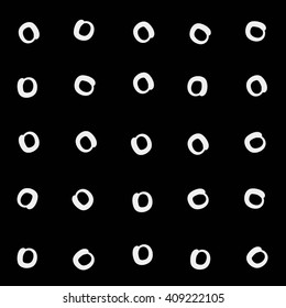 Minimal monochrome handwritten pattern dots, rounds