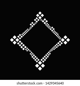 Minimal monochrome square badge frame - geometrical modern vector illustration with blank space in the middle