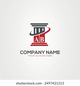 Minimal monogram Letter AB justice law firm logo elements