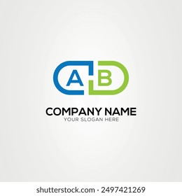 Minimal Monogram Letter AB Medicine Logo Elements