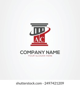 Minimal monogram Letter AC justice law firm logo elements