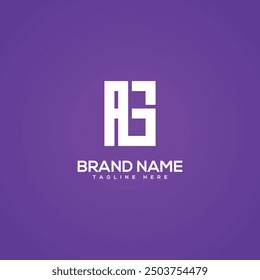 Minimal Monogram Letter AG GA Icon Logo. Initial Based Vector Template.