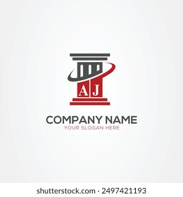 Minimal monogram Letter AJ justice law firm logo elements