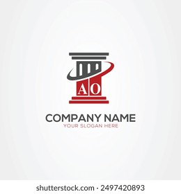 Minimal monogram Letter AO justice law firm logo elements