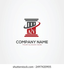 Minimal monogram Letter AV justice law firm logo elements