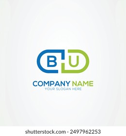 Minimal Monogram Letter BU Medicine Logo Elements