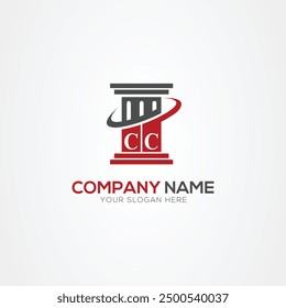 Minimal monogram Letter CC justice law firm logo elements