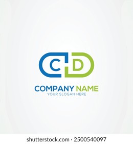 Minimal Monogram Letter CD Medicine Logo Elements