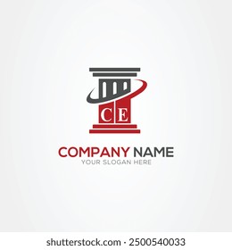 Minimal monogram Letter CE justice law firm logo elements