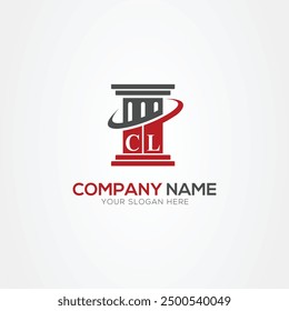 Minimal monogram Letter CL justice law firm logo elements