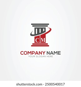 Minimal monogram Letter CM justice law firm logo elements
