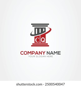 Minimal monogram Letter CQ justice law firm logo elements