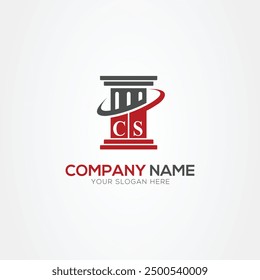 Minimal monogram Letter CS justice law firm logo elements