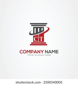 Minimal monogram Letter CT justice law firm logo elements