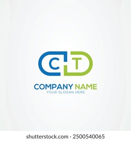 Minimal Monogram Letter CT Medicine Logo Elements