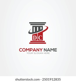 Minimal monogram Letter DC justice law firm logo elements