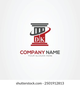 Minimal monogram Letter DK justice law firm logo elements