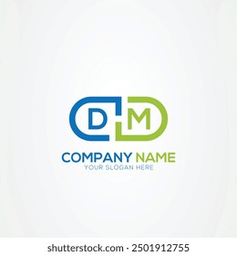Minimal Monogram Letter DM Medicine Logo Elements