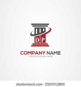 Minimal monogram Letter DP justice law firm logo elements