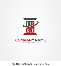 Minimal monogram Letter DT justice law firm logo elements