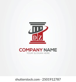 Minimal monogram Letter DZ justice law firm logo elements