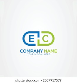 Minimal Monogram Letter EC Medicine Logo Elements