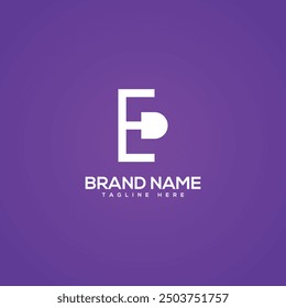 Minimal Monogram Letter ED DE Icon Logo. Initial Based Vector Template.