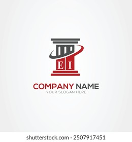 Minimal monogram Letter EI justice law firm logo elements