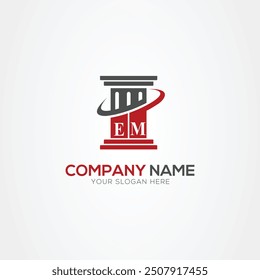 Minimal monogram Letter EM justice law firm logo elements