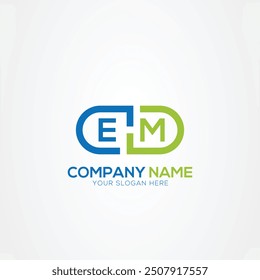 Minimal Monogram Letter EM Medicine Logo Elements