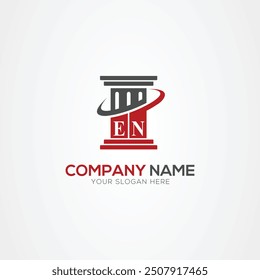 Minimal monogram Letter EN justice law firm logo elements