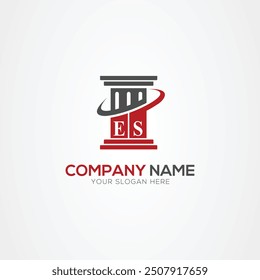 Minimal monogram Letter ES justice law firm logo elements