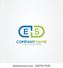 Minimal Monogram Letter ES Medicine Logo Elements