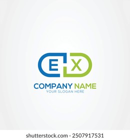 Minimal Monogram Letter EX Medicine Logo Elements