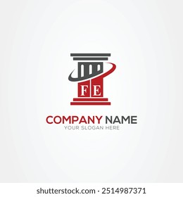 Minimal monogram Letter FE justice law firm logo elements