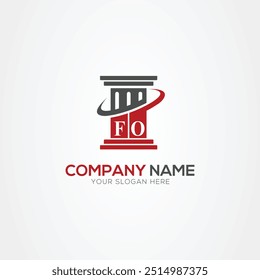 Monograma mínimo Letra FO Elementos del logotipo del bufete de abogados de justicia