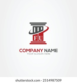 Minimal monogram Letter FU justice law firm logo elements