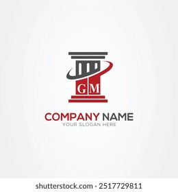Minimal monogram Letter GM justice law firm logo elements